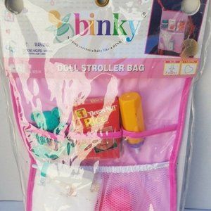 Binky Baby Doll Stroller Bag Accessories Diaper Bottle Rattle Food American NEW